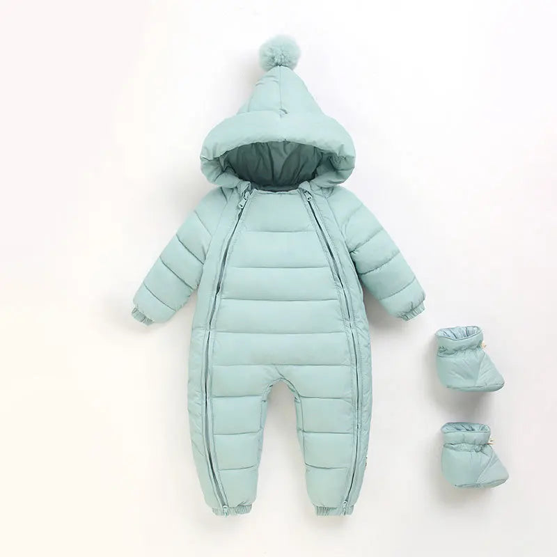 OLEKID automne hiver nouveau-né bébé barboteuse à capuche Plus velours enfant en bas âge garçon combinaison nouveau-né Snowsuit infantile bébé fille salopette