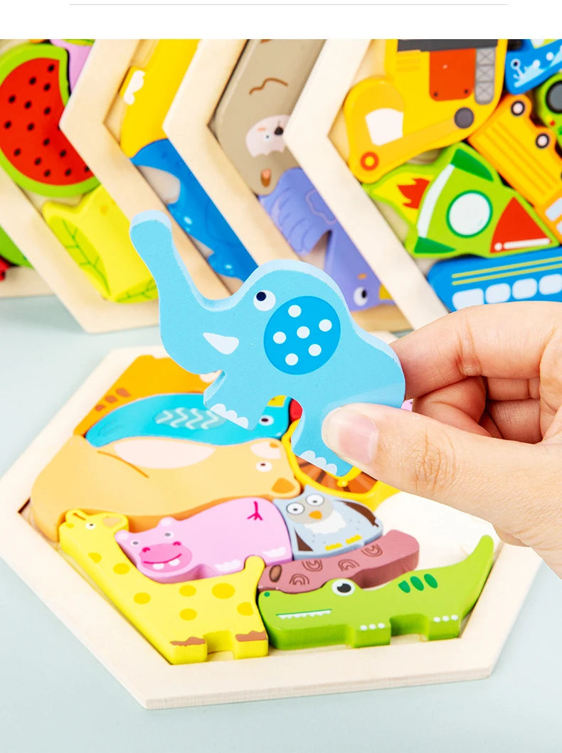 Jouet pour bébé Puzzle en bois Puzzle 3D créatif pour le développement de l'intelligence des enfants Ealy jouet éducatif pour les enfants