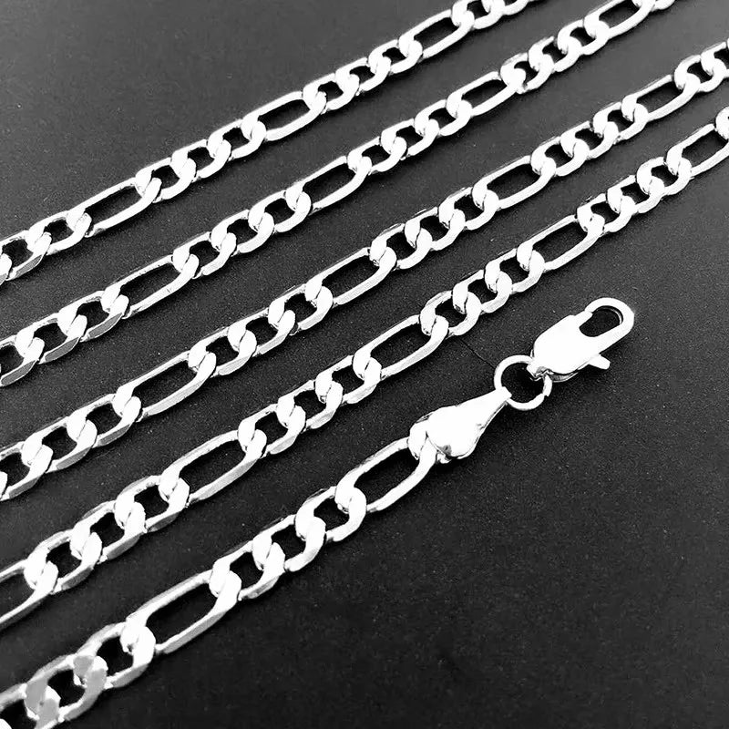 Collier en argent Sterling 925, 2-12mm de largeur 40-75cm, longue chaîne avec fermoir à homard, bijoux de fiançailles pour hommes et femmes, vente en gros