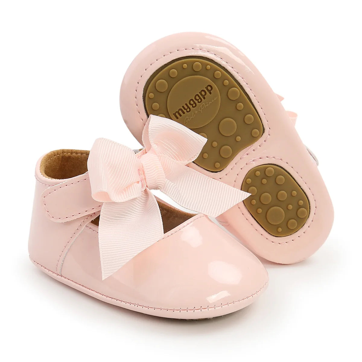 Meckior bébé chaussures nœud papillon semelle en caoutchouc anti-dérapant PU Ballet pantoufles bébé fille robe chaussures premier marcheur enfant en bas âge berceau chaussures