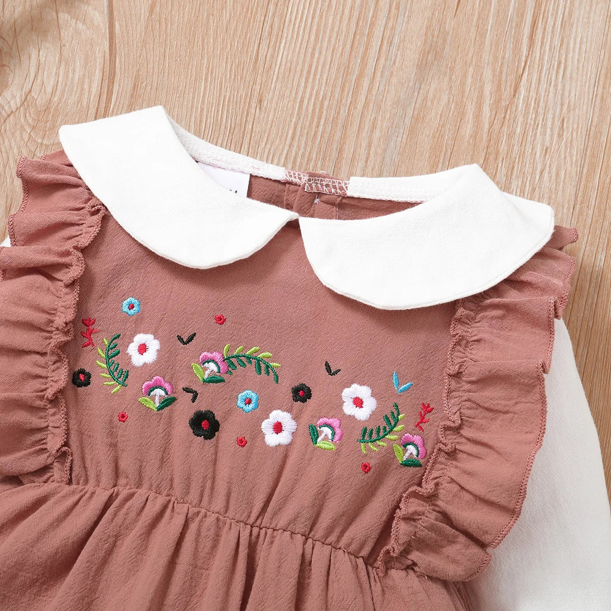 Nouveau-né bébé pur coton motif de fleurs couleur bloquée confortable manches longues body 0-18 mois femme bébé ramper costume