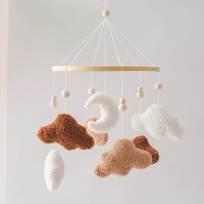 Berceau de bébé lit Mobile cloche hochet jouets en bois Crochet étoiles pendentif lit cloche jouets nouveau-né confort berceau support suspendus jouets cadeaux