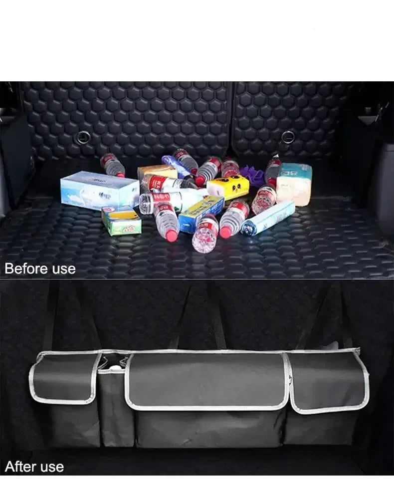 Organisateur de coffre de voiture, sac de rangement de siège arrière, haute capacité, multi-usage, Oxford, organisateurs arrière de siège de voiture, intérieur d'automobile