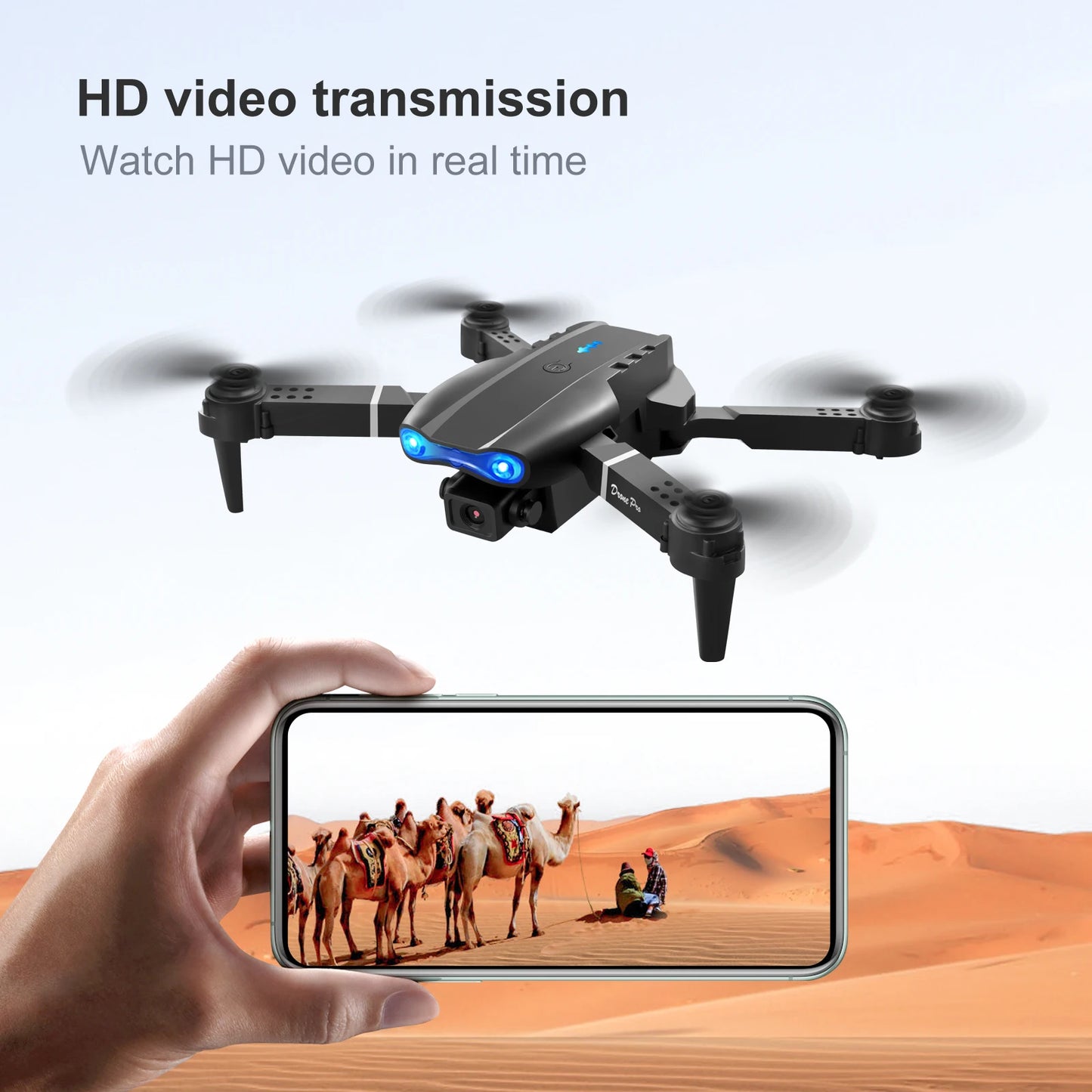 Drone professionnel E99 Pro avec caméra 4K, photographie aérienne, caméra HD pour touristes, évitement d'obstacles à trois côtés, quadrirotor