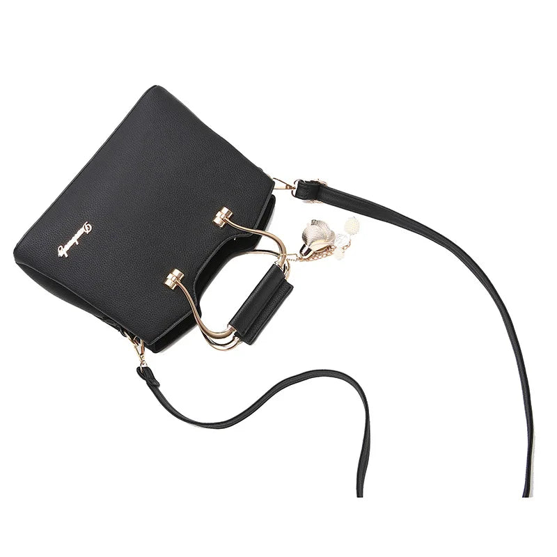 Sacs à poignée de luxe pour femmes, sac à bandoulière pendentif en cuir PU, sacoche de grande capacité, sacs pour maman d'âge moyen, fourre-tout