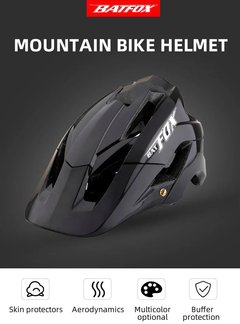 BATFOX-Casque de vélo pour homme, casque de vélo, casque de vélo de montagne, casque de vélo VTT, casquettes de vélo