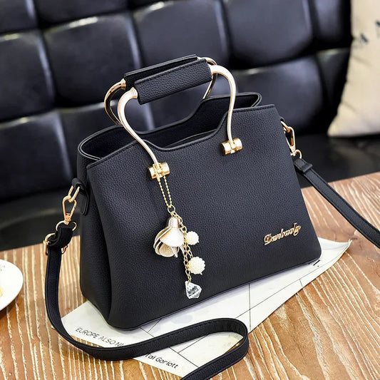 Sacs à poignée de luxe pour femmes, sac à bandoulière pendentif en cuir PU, sacoche de grande capacité, sacs pour maman d'âge moyen, fourre-tout