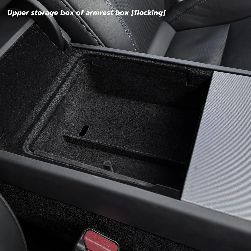 Boîte de rangement pour Console centrale Tesla, nouveau modèle Y 2025, lancement Juniper modèle 3 Highland 2024, boîte d'accoudoir, coussinet supérieur et inférieur en Silicone