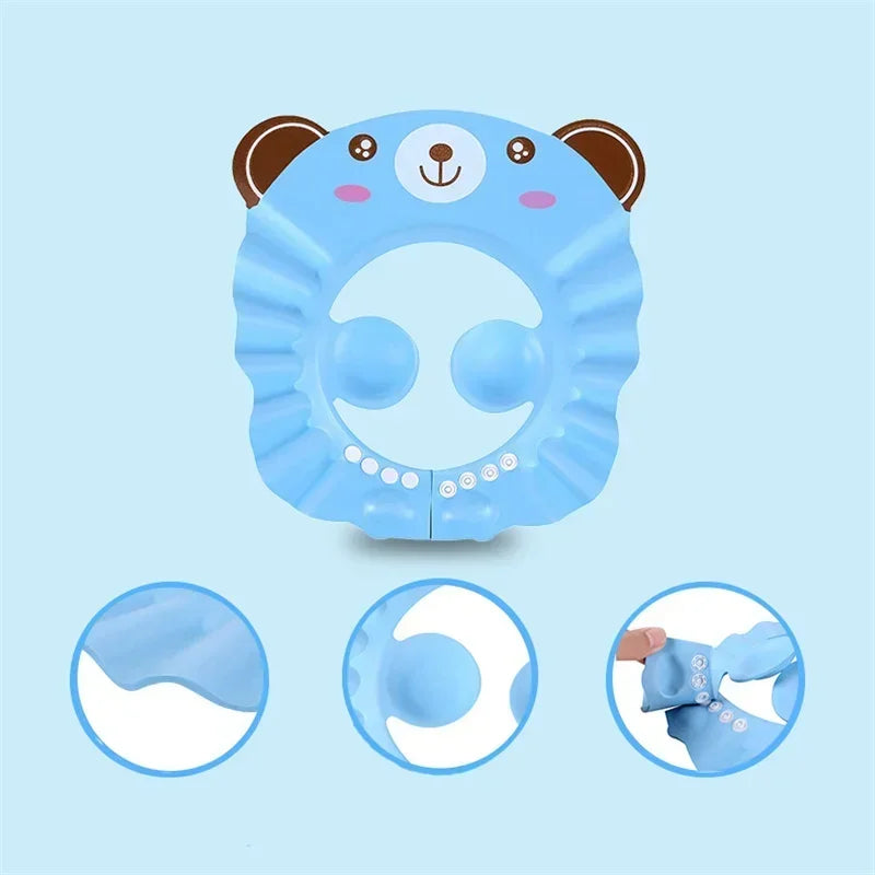 Chapeau de douche pour enfants, Protection des oreilles, bonnet souple pour bébé, lavable pour cheveux réglable, shampoing pour enfants, couvre-tête de Protection pour le bain