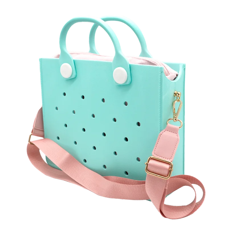 EVA grand sac à bandoulière en cuir sac à main fourre-tout sac de rangement pour femmes décontracté sac de plage étanche trou ajustement charme sac de rangement de mode