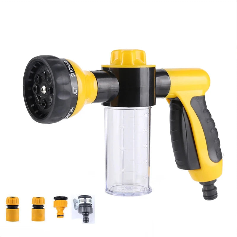 Buse de pulvérisation à haute pression, tuyau, pistolet de douche pour chien, 3 modes réglables, lavage des animaux domestiques, bain de nettoyage, mousse d'eau, savon, outil de nettoyage pour chien