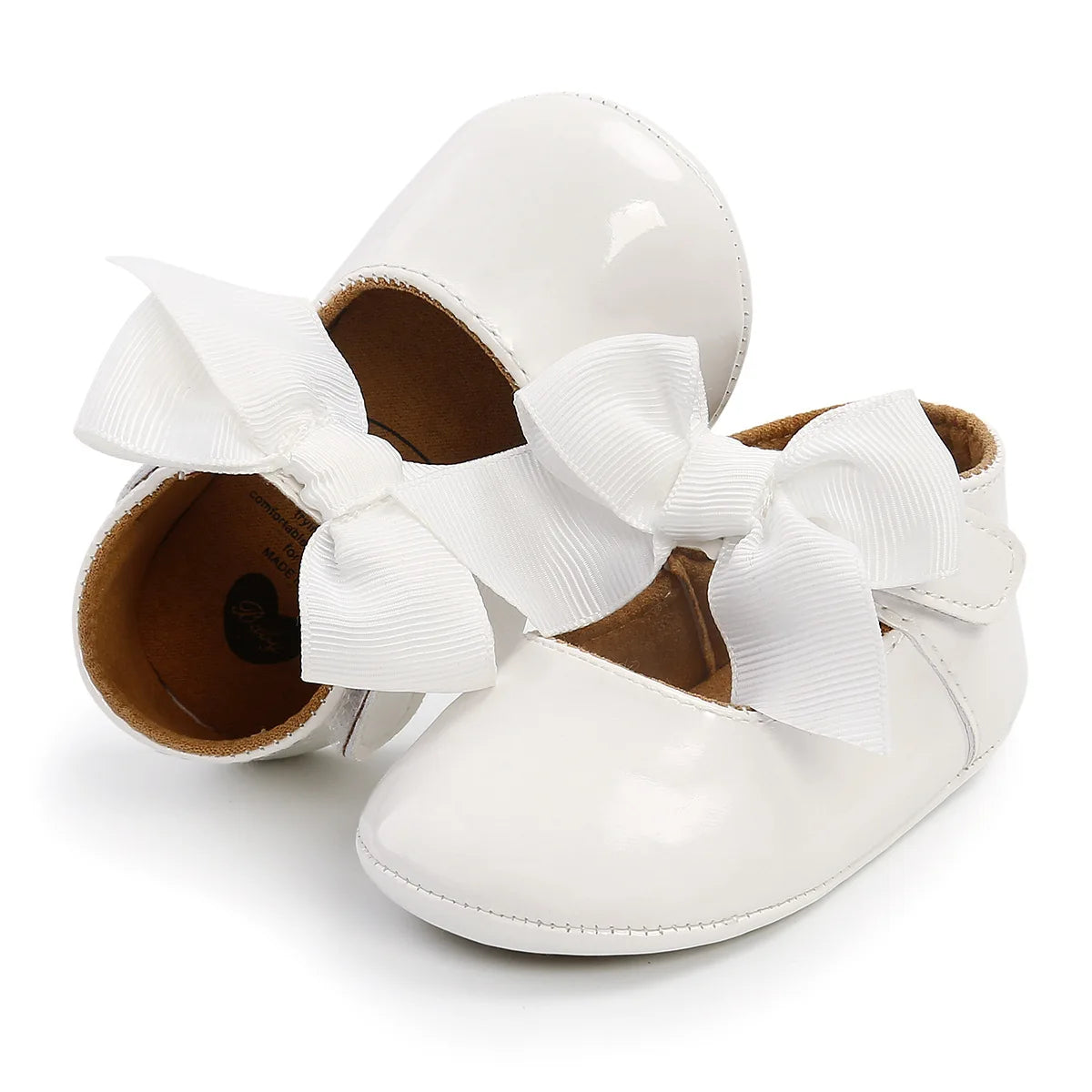 Meckior bébé chaussures nœud papillon semelle en caoutchouc anti-dérapant PU Ballet pantoufles bébé fille robe chaussures premier marcheur enfant en bas âge berceau chaussures