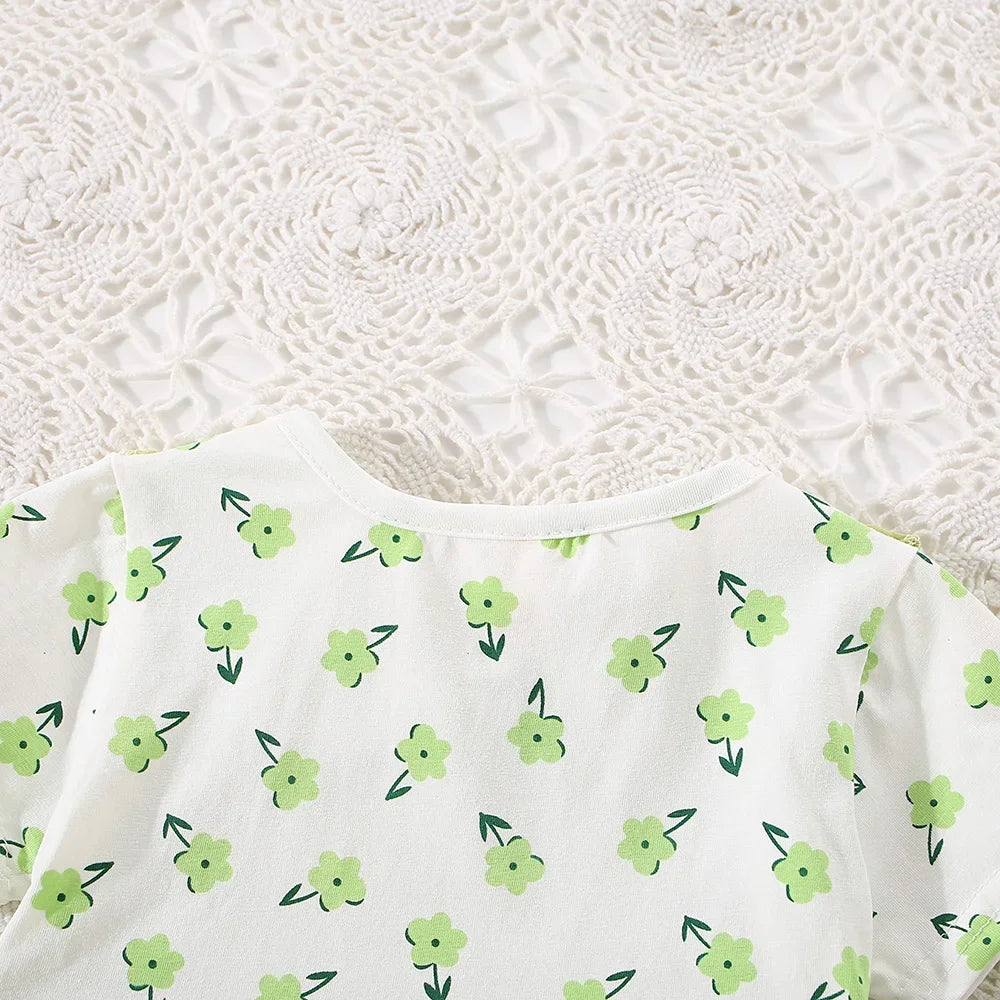 (0-3 ans) été bébé fille coton fleur faux deux pièces bandoulière robe fille mignon robe à manches courtes