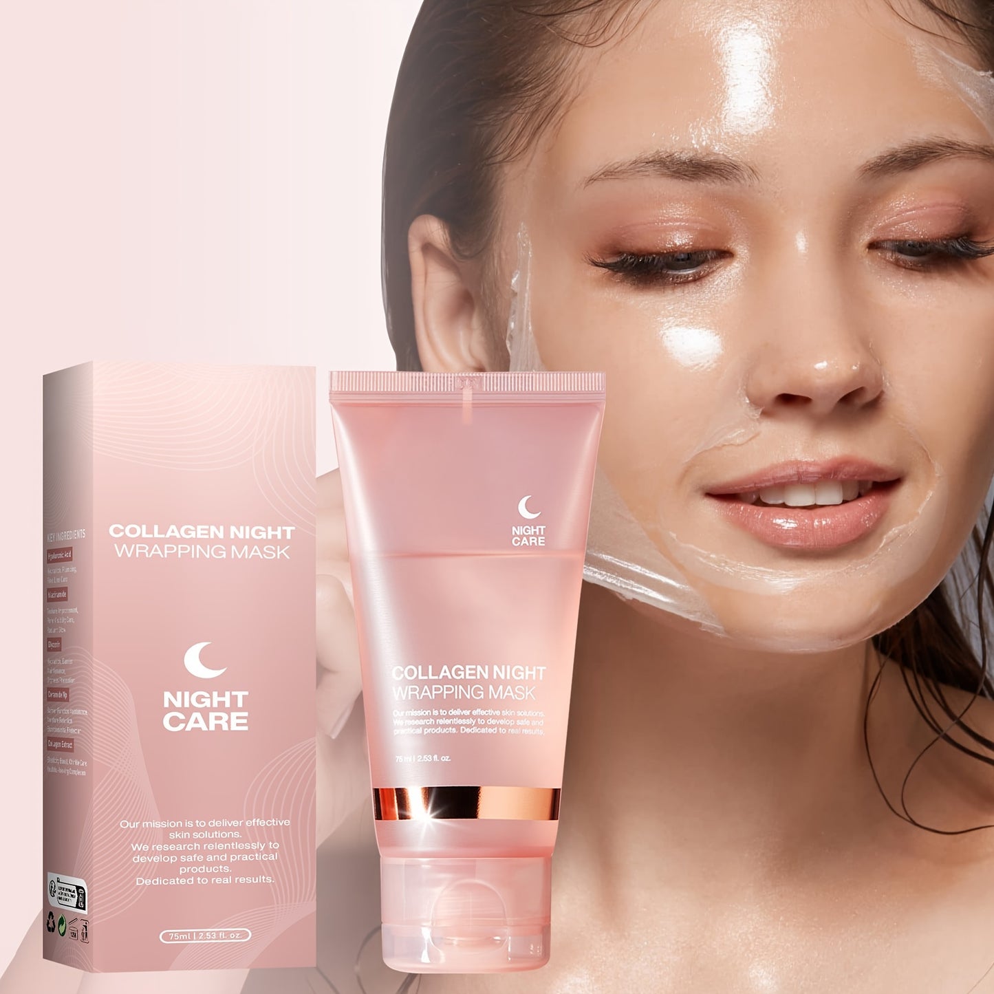 Hydrating Collagen Night Mask, 2.54oz - Gentle & Non-Irritating, Moisturizing Firming Face Care for All Skin Types,, Collagen Filling, Face Care