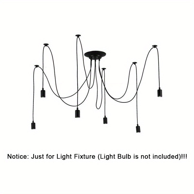 Modern Chic Industrial Dining Chandelier - Adjustable DIY Lighting With 3/5/6/8 Heads - Antique Classic Ceiling Spider Lamp Light Pendant - Metal & Glass - For Dining Room, Kitchen, Restaurant - Perfect Gift for Housewarming