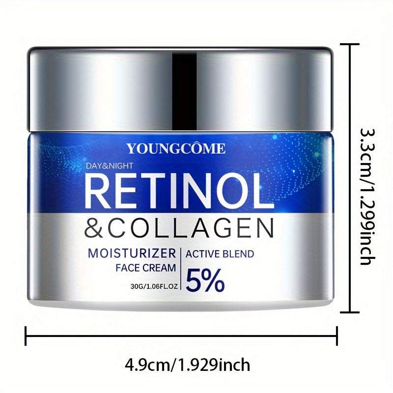 1.06/2.12oz Retinol & Collagen Moisturizer Face Cream, Can Sooth Dry Skin, Lubricate And Tighten Skin, Make Skin Tender And Delicate, Suitable For All Skin Types, And Make Your Skin Look Young With Plant Squalane