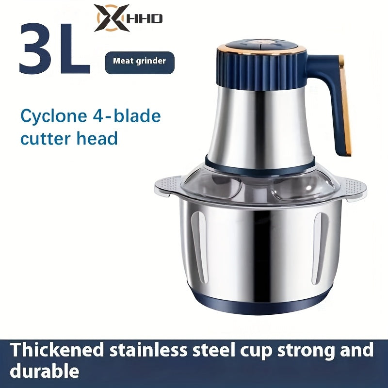 2L/3L/5L Stainless Steel Meat Grinder with 5-Speed Control & 30000 RPM Motor - Rapid Straining Technology for Chopping Onions, Garlic, Vegetables - Ideal for Salads, Soups, Noodles - European Plug (220-240V), Meat Grinders fo