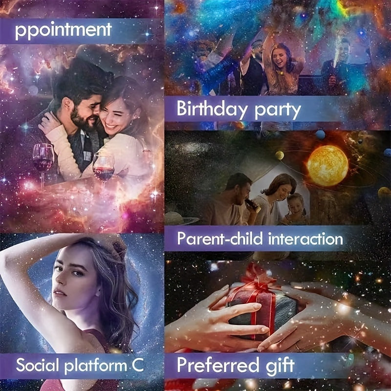 1pc Magical Galaxy Projector Lamp - Create an HD Starry Night Sky, 13 Enchanting Films, Transform Your Bedroom into a Cosmic Haven - Ambient Atmosphere Lighting