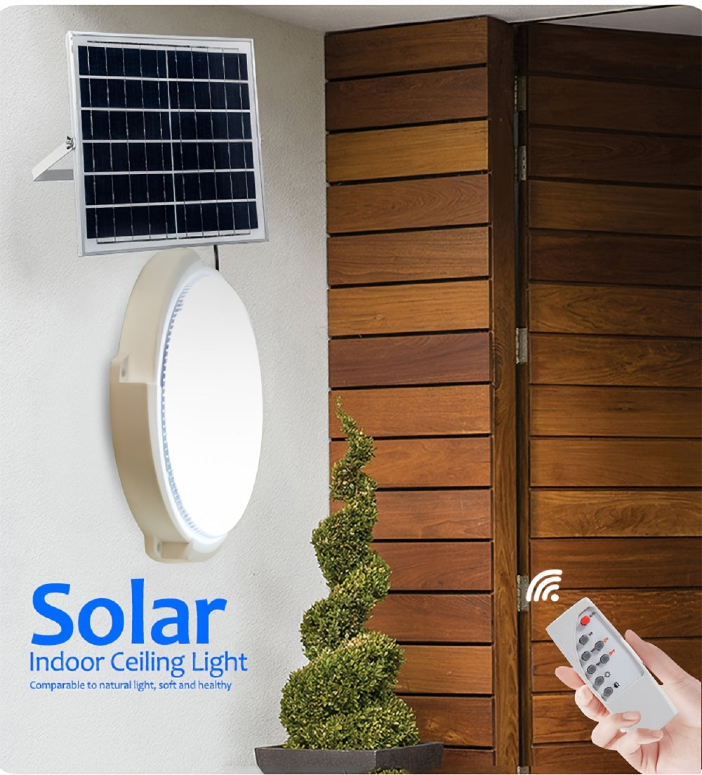 1pc Solar-Powered Sconce Ceiling Light - Wireless Remote Control, Water-Resistant, Infrared Sensor, Lithium Battery - Indoor Balcony Garden Decoration, Home Porch Smart Lighting Solution