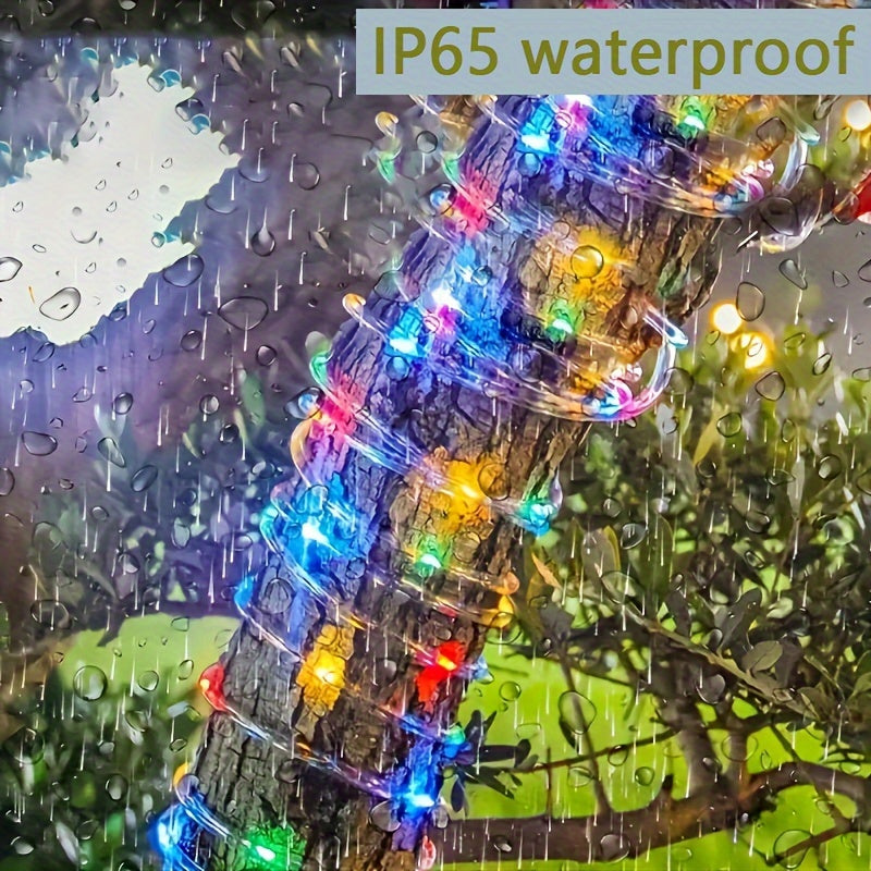 1 Pack Solar Tube String Lights, 8 Modes Outdoor LED Copper Wire Lights, For Garden Decor Lamp, Outdoor LED Copper Fairy String Tube Lights For Party Garden Yard Home Wedding Christmas Halloween Holiday Decoration Lighting