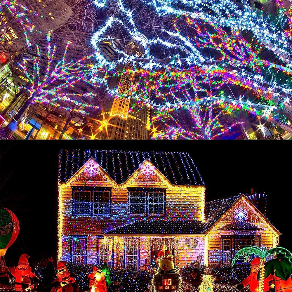 50/100/200/300LED Solar Copper Wire String Lights, Outdoor Lighting Fairy String Lights, 8 Lighting Modes Garden Lights For Lawn, Patio, Garden, Party, Wedding, Christmas Decoration 1pcs 275.59inch/472.44inch/866.14inch/1259.