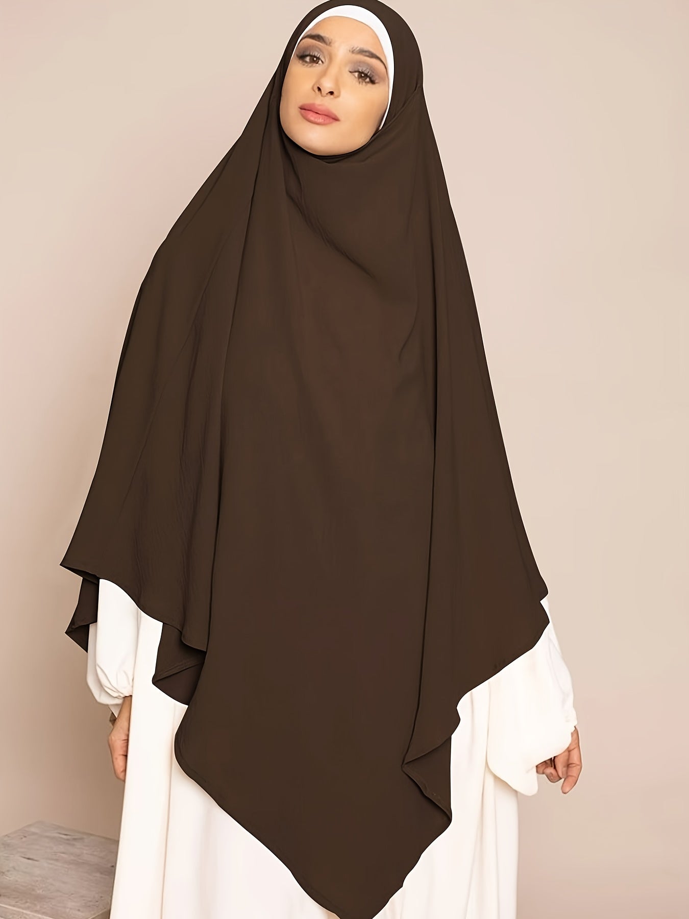 1pc Elegant Women'S Abaya Headscarf - Lightweight Breathable Islamic Hijab, Modest Muslim Robe, All-Season Travel & Everyday Hijab, Easy-to-Wear Abaya for Women, Islamic Clothing, Minimalist Design, Comfortable Fit, Hijabi Fa