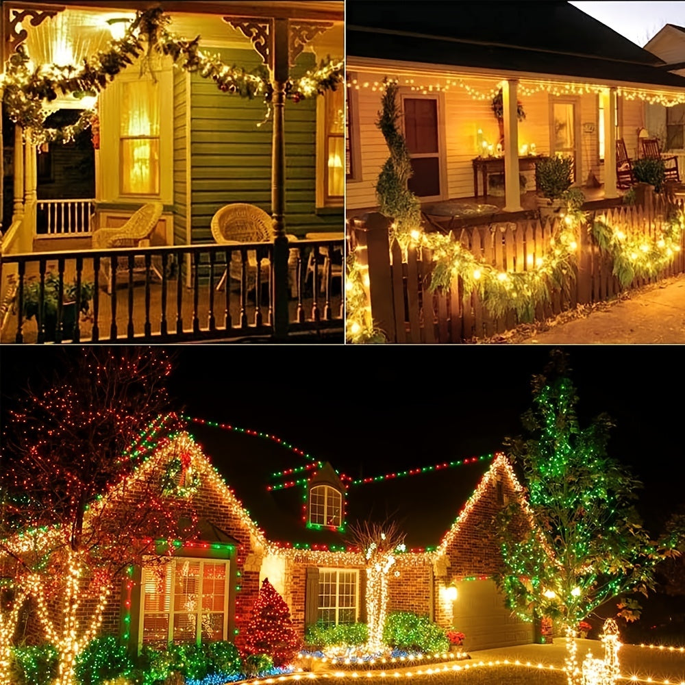 50/100/200/300LED Solar Copper Wire String Lights, Outdoor Lighting Fairy String Lights, 8 Lighting Modes Garden Lights For Lawn, Patio, Garden, Party, Wedding, Christmas Decoration 1pcs 275.59inch/472.44inch/866.14inch/1259.