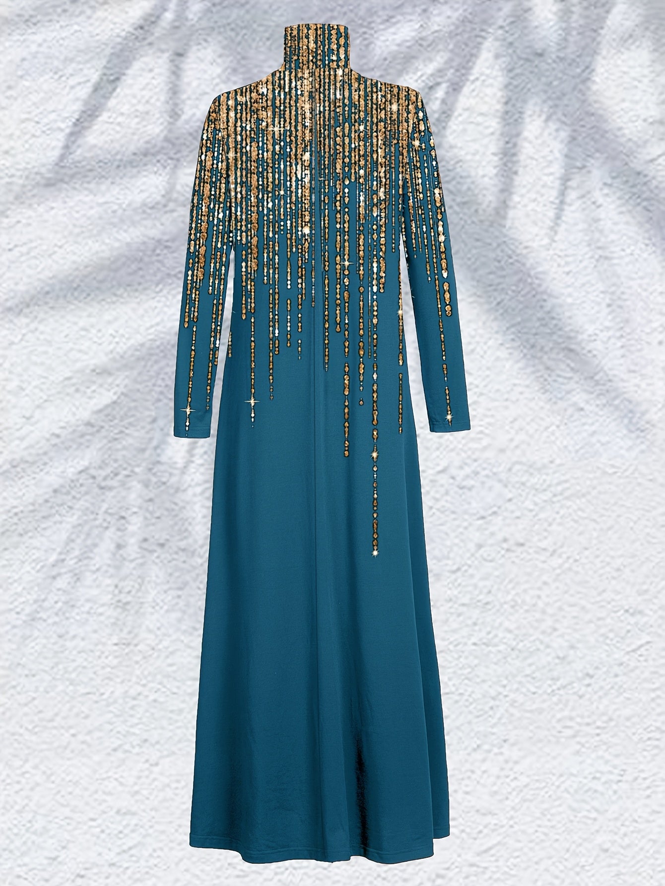 Women'S Elegant Islamic Abaya Dress - Long Muslim Robe with Golden Bead Accents, Black Formal & Casual Islamic Gown for Everyday, Weddings, Travel - Modest Muslim Clothing, Muslim Dress, Vacation Outfit, High Collar Design, M