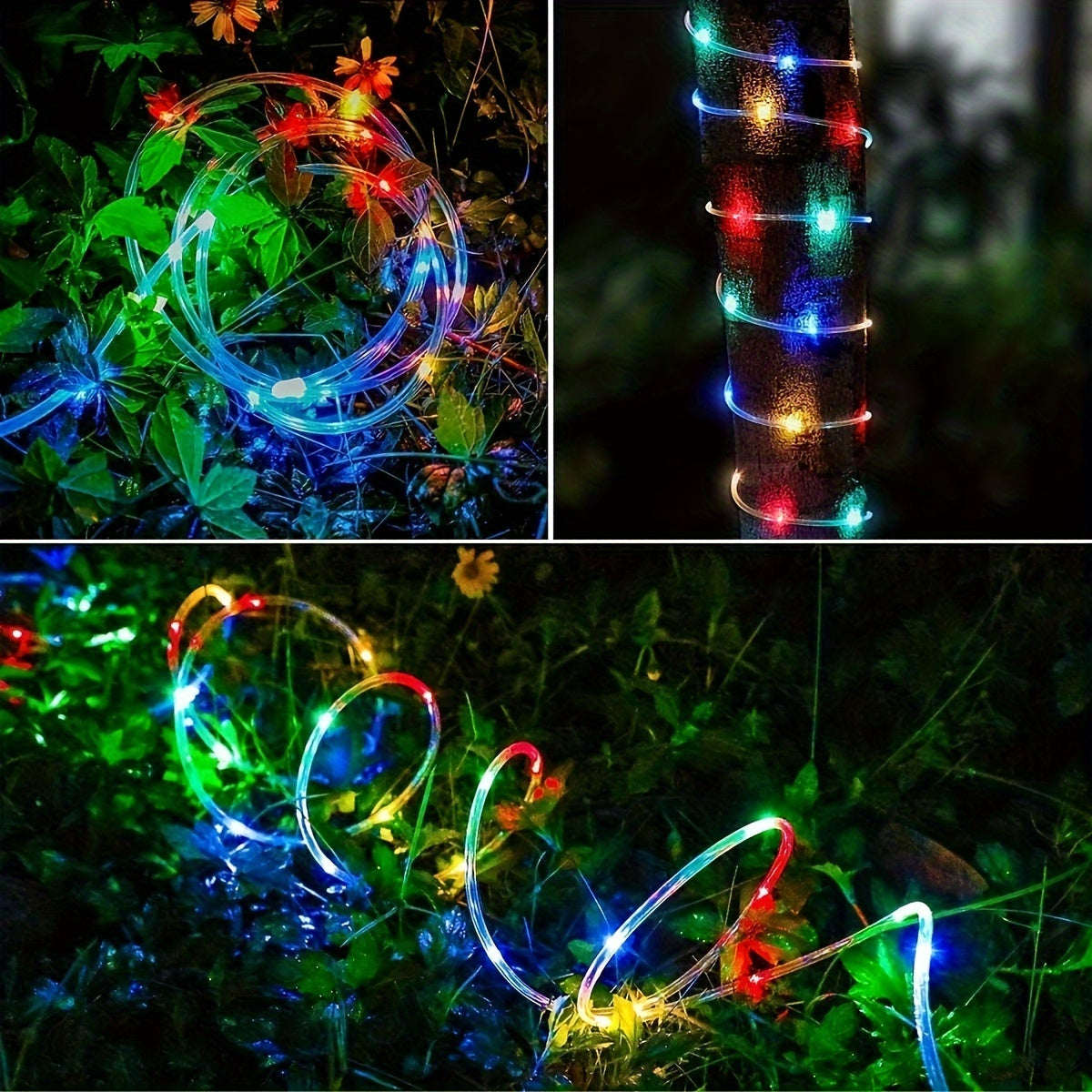 1 Pack Solar Tube String Lights, 8 Modes Outdoor LED Copper Wire Lights, For Garden Decor Lamp, Outdoor LED Copper Fairy String Tube Lights For Party Garden Yard Home Wedding Christmas Halloween Holiday Decoration Lighting