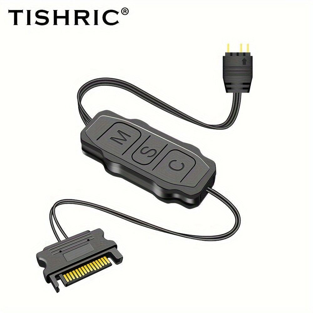5V 3 Pin ARGB Controller Cable - Advanced RGB Lighting Control, Seamless Sync, Compact Handheld Operation, and Extended Lengthen Cable - Universally Compatible for Customizing Cooling Fan Light Strips