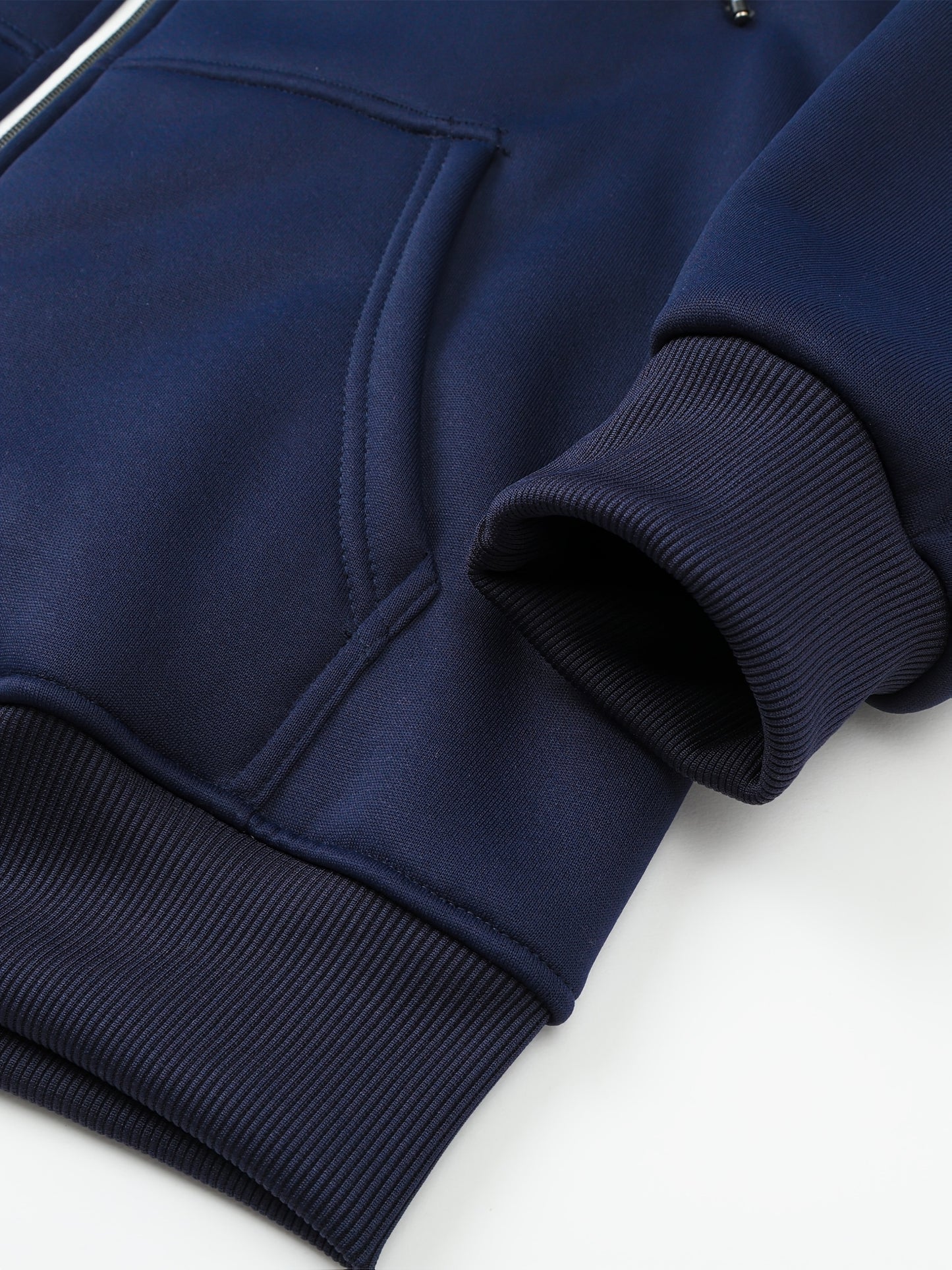 A Men's casual sports warm fleece hooded jacket with zipper opening and pocket, suitable for outdoor and training activities, autumn and winter clothing | casual style hooded sweatshirt | zipper hooded sweatshirt, Fleece Jack