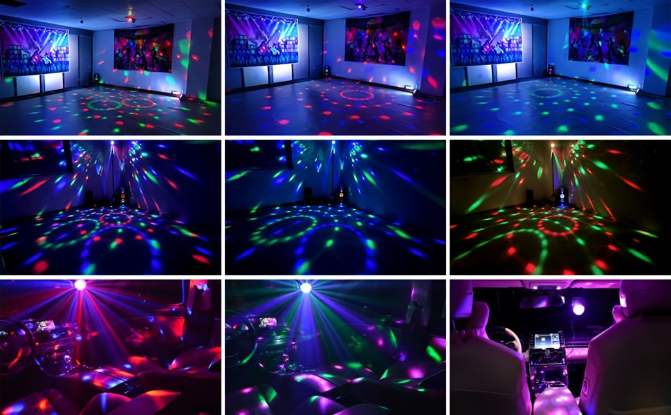 Disco Ball Party Lights Sound Activated Strobe Light With 5 Ft USB Cable, LED Dj Stage Lighting That Sync With Music, Indoor Room Birthday Rave Outdoor Dance Show Bar Karaoke Christmas Gift Eid Al-Adha Mubarak