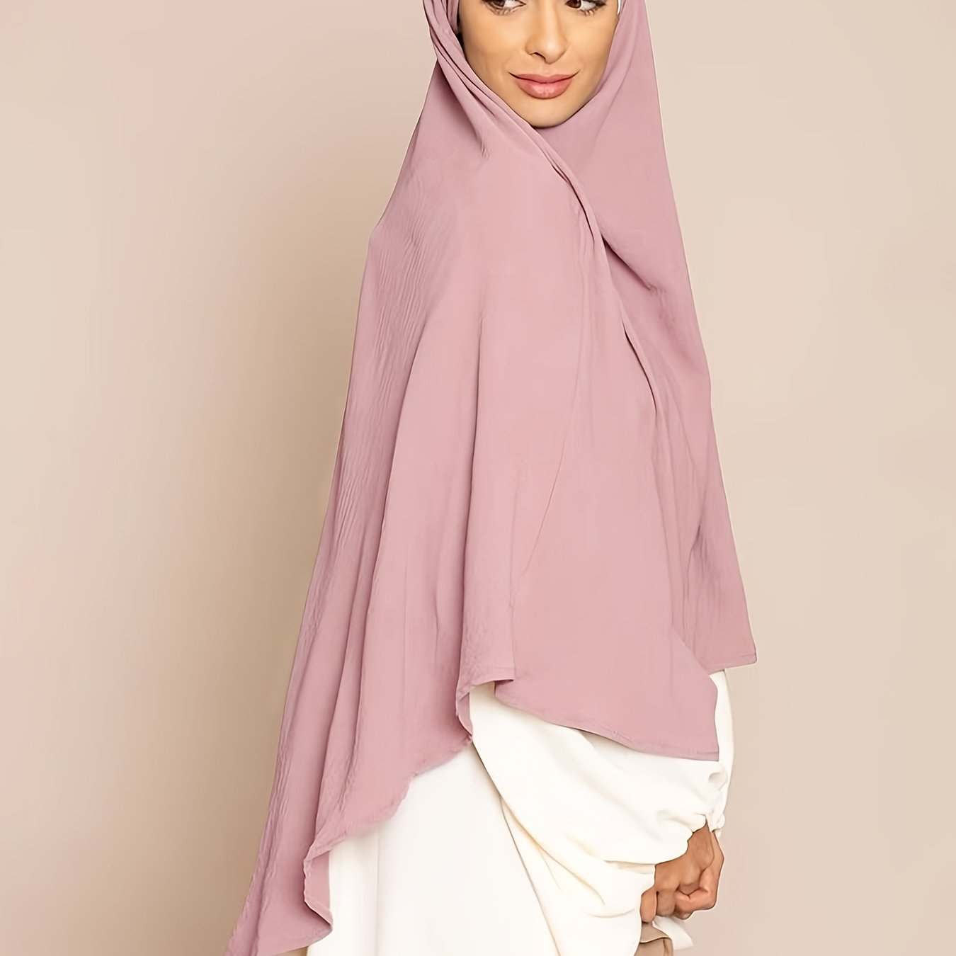 1pc Elegant Women'S Abaya Headscarf - Lightweight Breathable Islamic Hijab, Modest Muslim Robe, All-Season Travel & Everyday Hijab, Easy-to-Wear Abaya for Women, Islamic Clothing, Minimalist Design, Comfortable Fit, Hijabi Fa