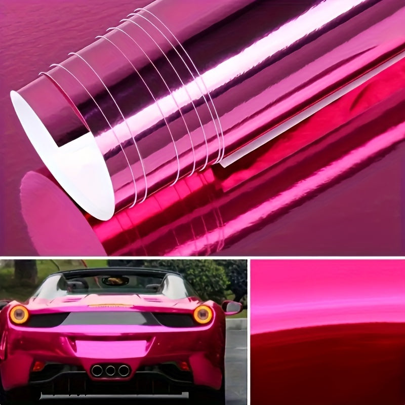 PVC Car Film, Red Metallic Finish, Customizable Car Wrap For Motorcycle And Automobile