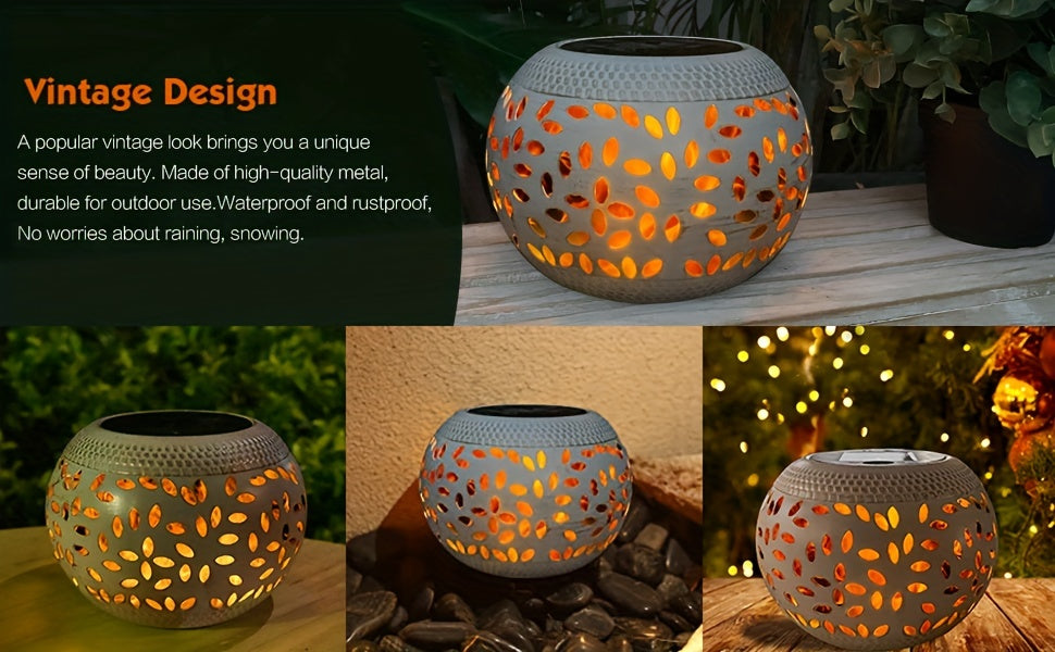 1pc Solar Table Lights Outdoor, White Metal Tabletop Light, Sun lights Garden lights, solar projection lights, Solar Powered Decorative Lighting Lantern, Christmas, Halloween Decorations Lights Outdoor For Desk Bedroom Patio