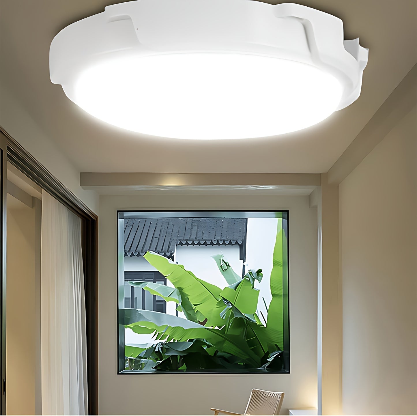 1pc Solar-Powered Sconce Ceiling Light - Wireless Remote Control, Water-Resistant, Infrared Sensor, Lithium Battery - Indoor Balcony Garden Decoration, Home Porch Smart Lighting Solution