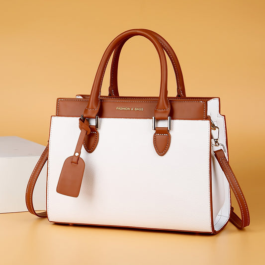 LABOONOO Women's Tote Bag - Sleek Minimalist Design with Adjustable Shoulder Strap & Zipper Closure, Spacious Handbag for Work, Travel, Everyday Use (Khaki/White/Blue/Black), Khaki Purse, Durable Polyester Lining