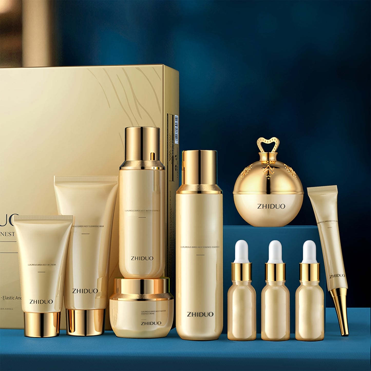 Skin Care Kit Gift Skin Look Healthie Sets & Kits Improves Skin Texture, Gently Exfoliates Beauty Skin Care Set With Cleanser, Toner, Lotion, Essence, Face Cream, Eye Cream For Women Girl Gifts (10Pcs)