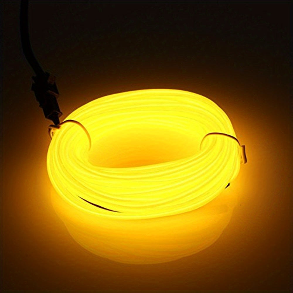 1 Set 5m/16.4ft Vibrant Neon Rope Lights - DIY Decorative Lighting with 360° Illumination, EL Wire, Battery Pack - Perfect for Festival, Halloween, Christmas, Party Decoration