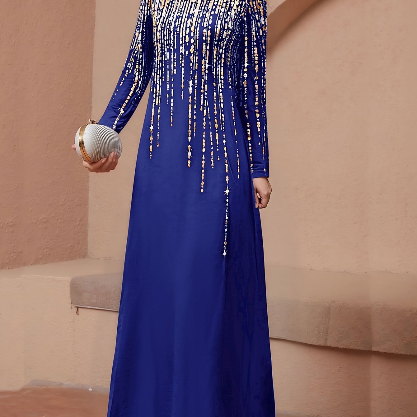 Women'S Elegant Islamic Abaya Dress - Long Muslim Robe with Golden Bead Accents, Black Formal & Casual Islamic Gown for Everyday, Weddings, Travel - Modest Muslim Clothing, Muslim Dress, Vacation Outfit, High Collar Design, M