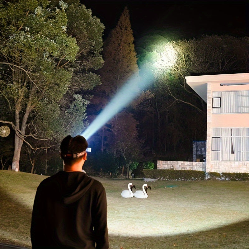 1pc Super Bright USB Charging Headlight, For Outdoor Lighting, Home Lighting, Camping, Hiking, Night Cycling, Fishing