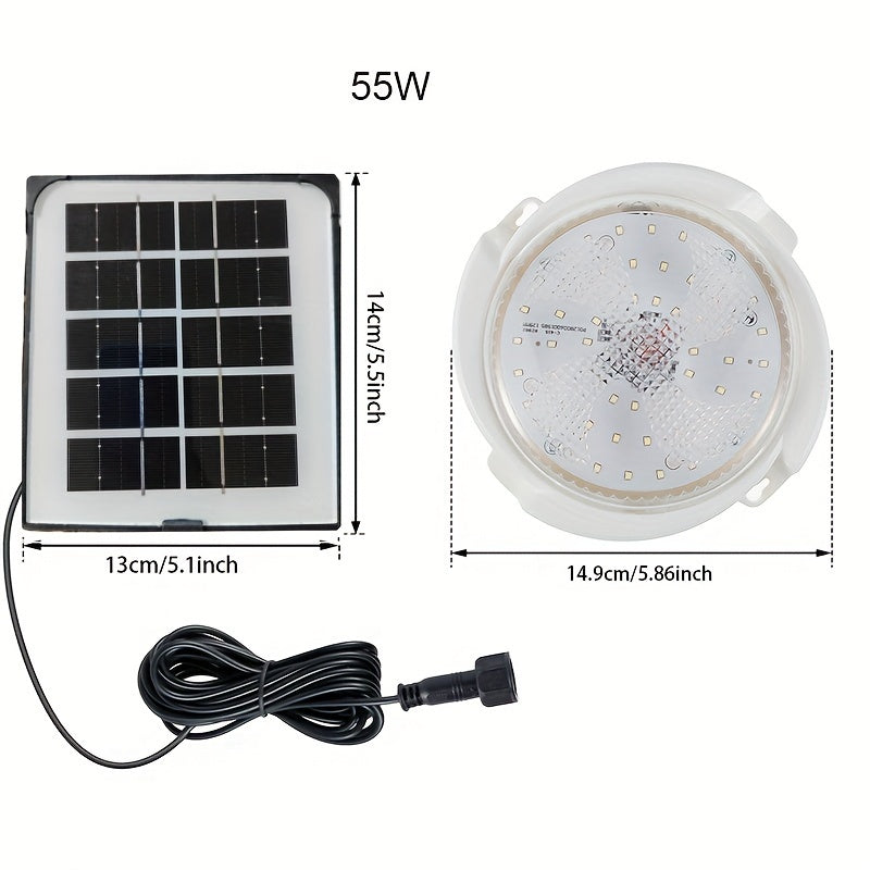 1pc Solar-Powered Sconce Ceiling Light - Wireless Remote Control, Water-Resistant, Infrared Sensor, Lithium Battery - Indoor Balcony Garden Decoration, Home Porch Smart Lighting Solution