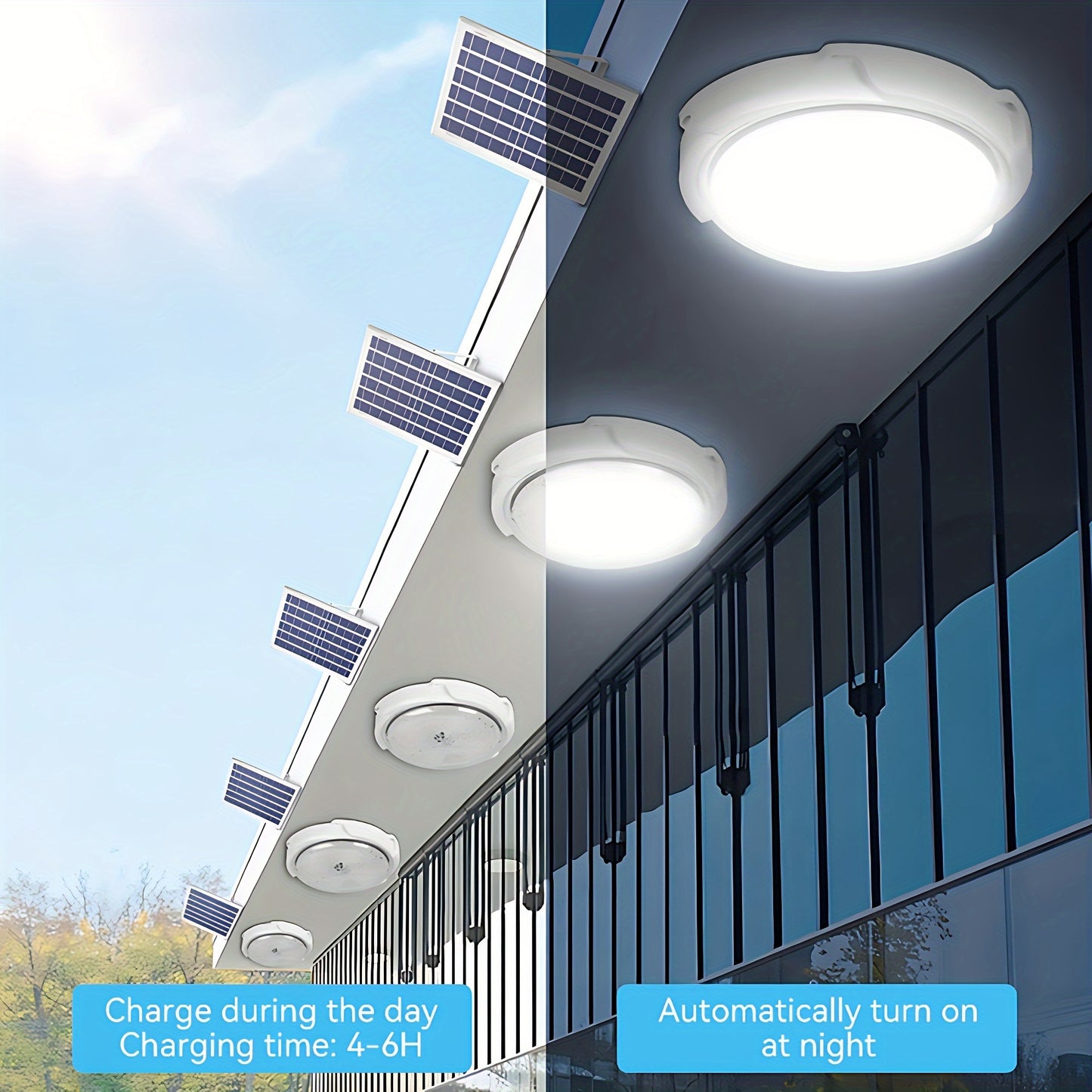 1pc Solar-Powered Sconce Ceiling Light - Wireless Remote Control, Water-Resistant, Infrared Sensor, Lithium Battery - Indoor Balcony Garden Decoration, Home Porch Smart Lighting Solution