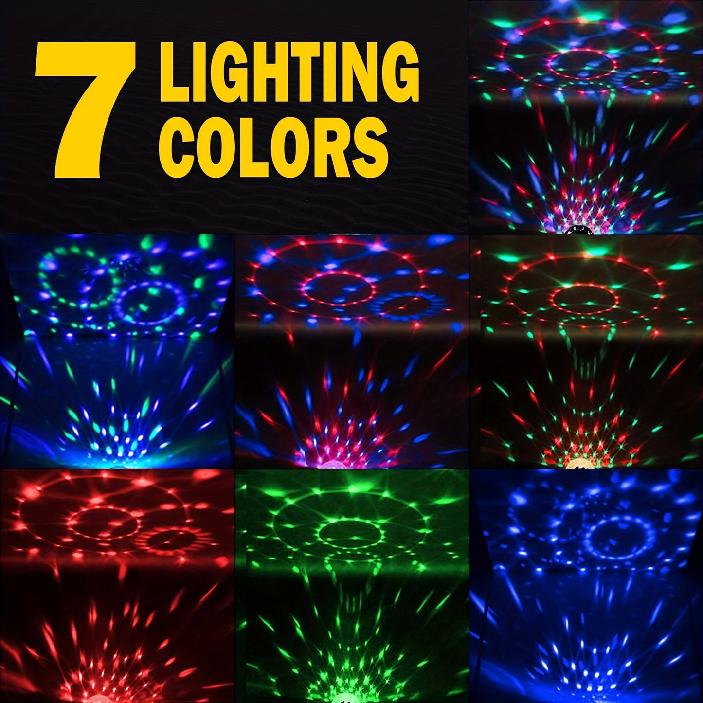 1pc/2pcs Sound Activated Party Lights, Dj Lighting, RBG Disco Ball, Strobe Lamp 7 Modes Stage Par Light For Home Room Dance Parties Birthday DJ Bar Karaoke Xmas Wedding Show Club Pubs