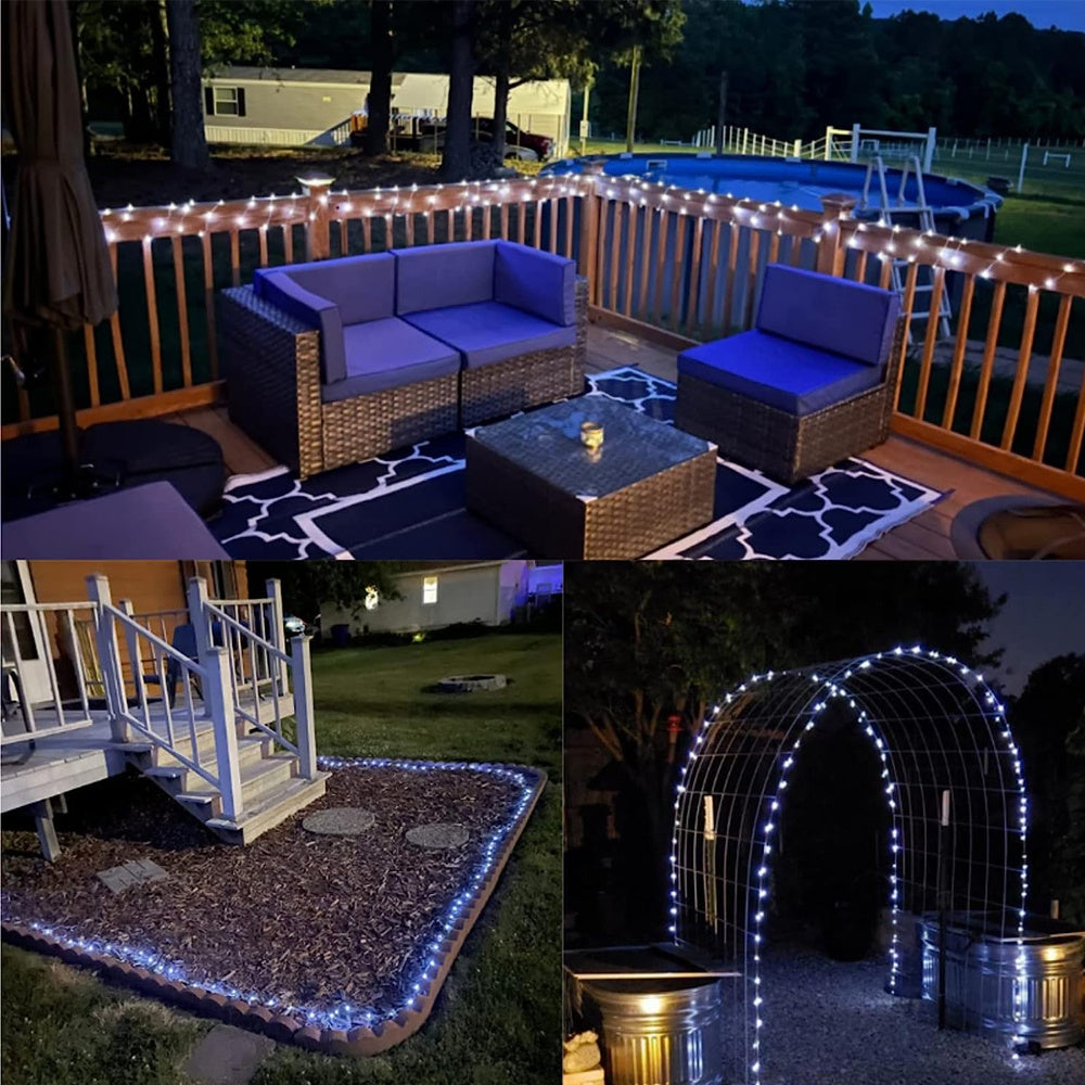 50/100/200/300LED Solar Copper Wire String Lights, Outdoor Lighting Fairy String Lights, 8 Lighting Modes Garden Lights For Lawn, Patio, Garden, Party, Wedding, Christmas Decoration 1pcs 275.59inch/472.44inch/866.14inch/1259.