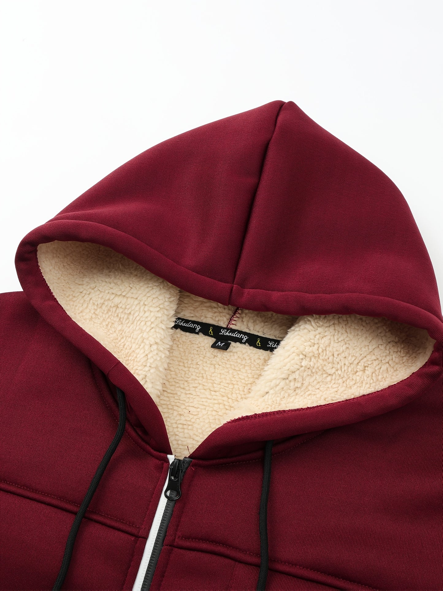 A Men's casual sports warm fleece hooded jacket with zipper opening and pocket, suitable for outdoor and training activities, autumn and winter clothing | casual style hooded sweatshirt | zipper hooded sweatshirt, Fleece Jack