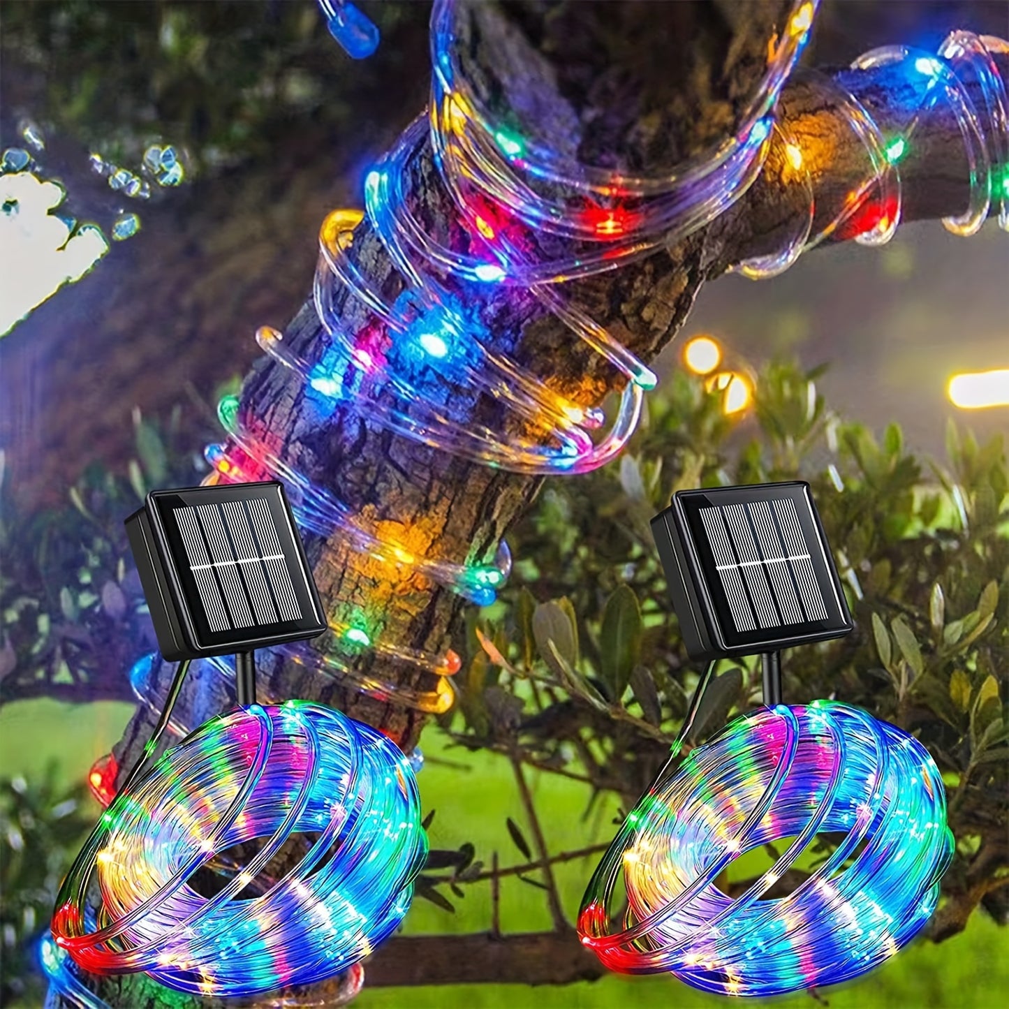 1 Pack Solar Tube String Lights, 8 Modes Outdoor LED Copper Wire Lights, For Garden Decor Lamp, Outdoor LED Copper Fairy String Tube Lights For Party Garden Yard Home Wedding Christmas Halloween Holiday Decoration Lighting