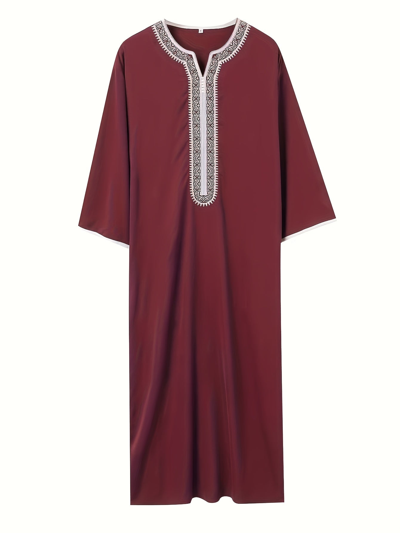 2024 New Middle Eastern Arabic Long-Sleeve Red Envelope Men's Muslim Robe