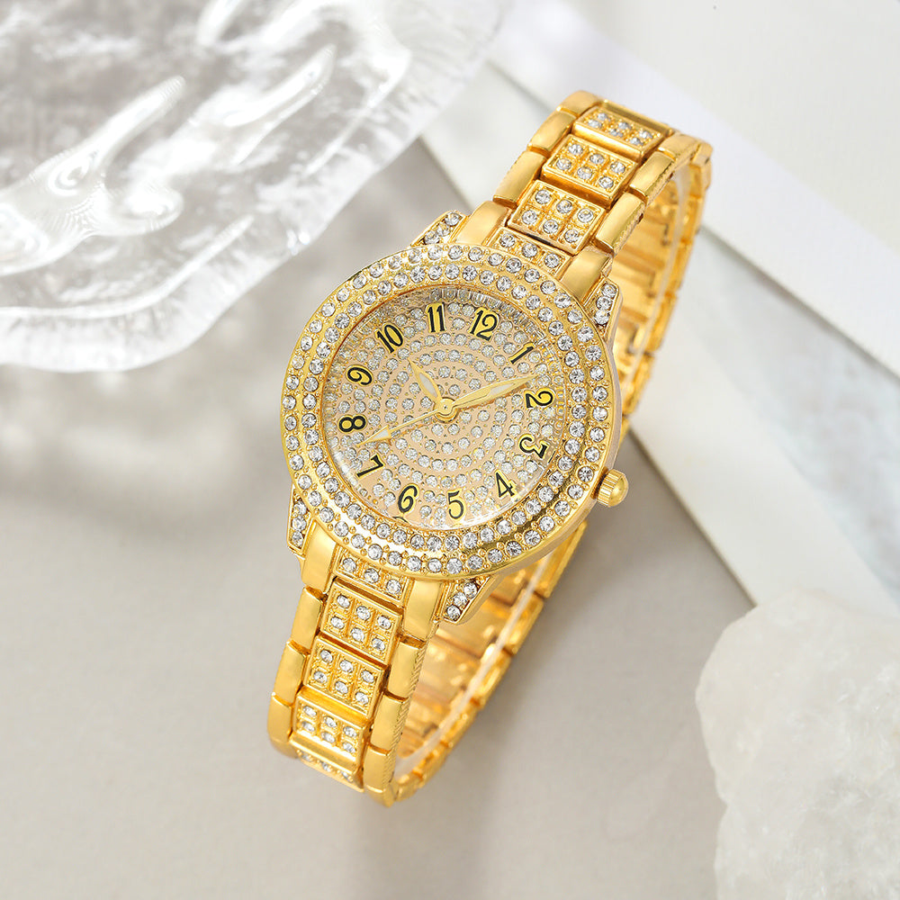 1 Round Elegant Business Casual Quartz Watch and 6 Jewelry Pieces - Perfect for Casual Attire and Gift Occasions, Birthday Gifts and Holiday Parties, Ideal for Women, Ladies, Family, Friends, Spouse, Mother