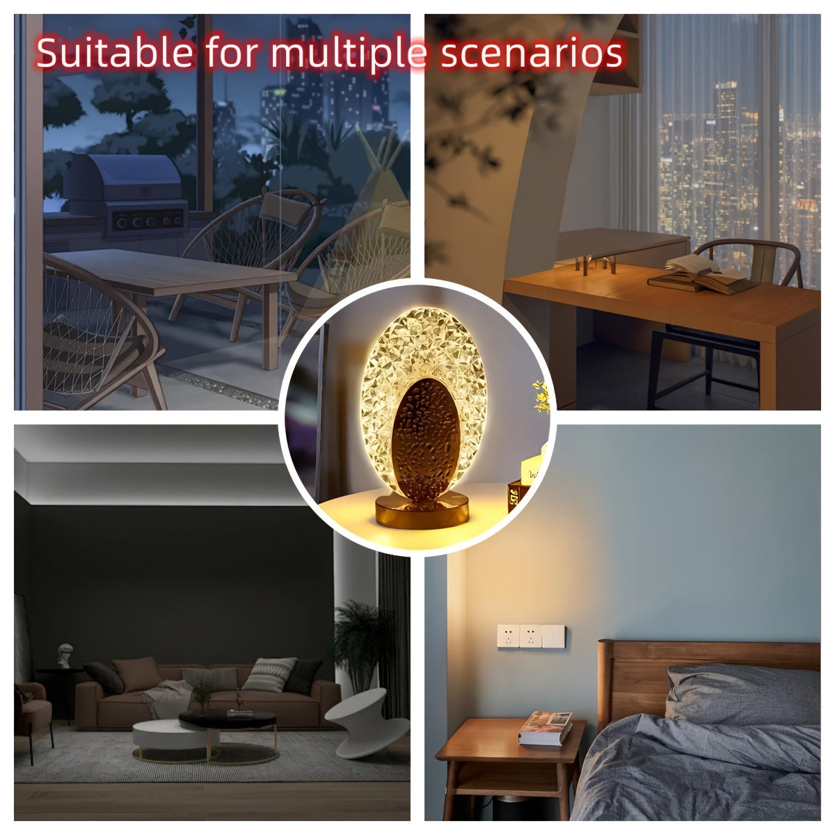 1pc Elegant Crystal Table Lamp for Living Room and Bedroom Decor, Shell Shape Design with Soft Ambient Lighting